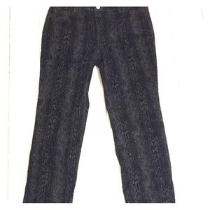 Jones New York Velvet Snake Print Pants Sz 12